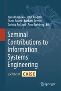 Image of Seminal contributions to information systems engineering : 25 years of CAiSE